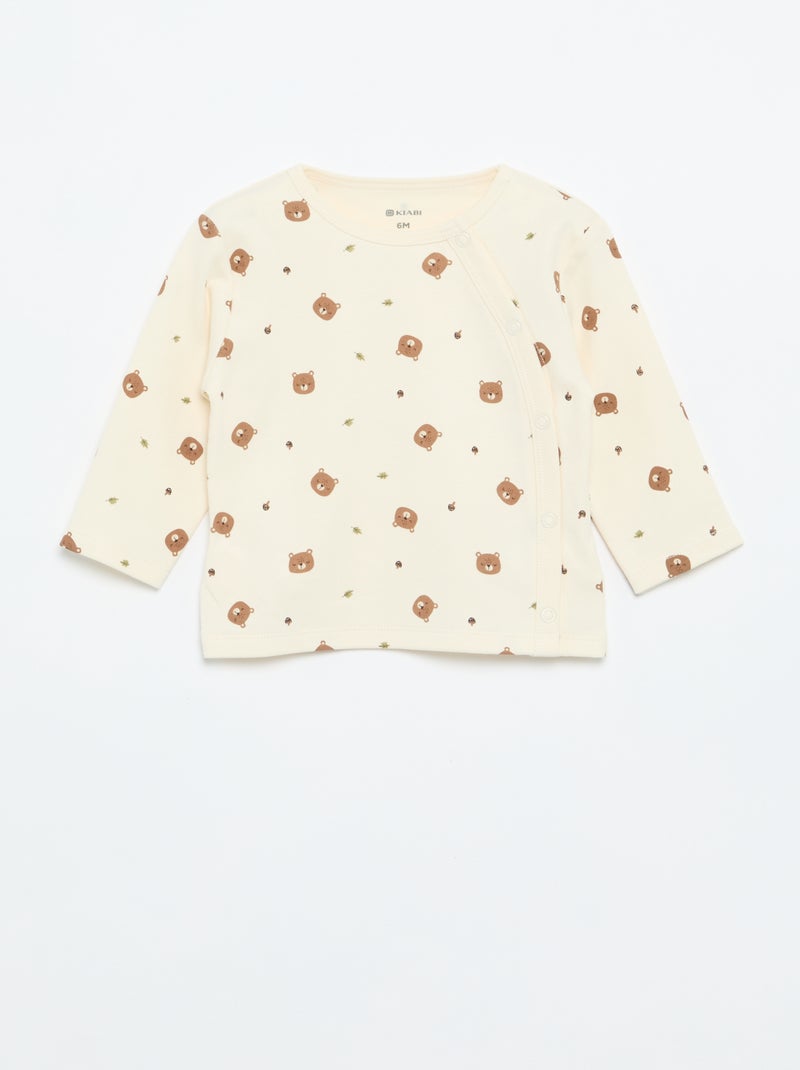 Ensemble de pyjama interlock - 2 pièces Beige - Kiabi