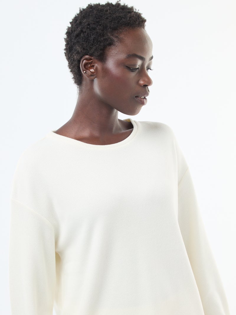 Ensemble de pyjama jersey uni Blanc - Kiabi