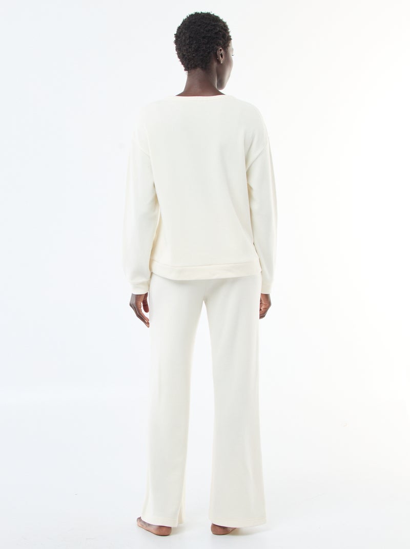 Ensemble de pyjama jersey uni Blanc - Kiabi