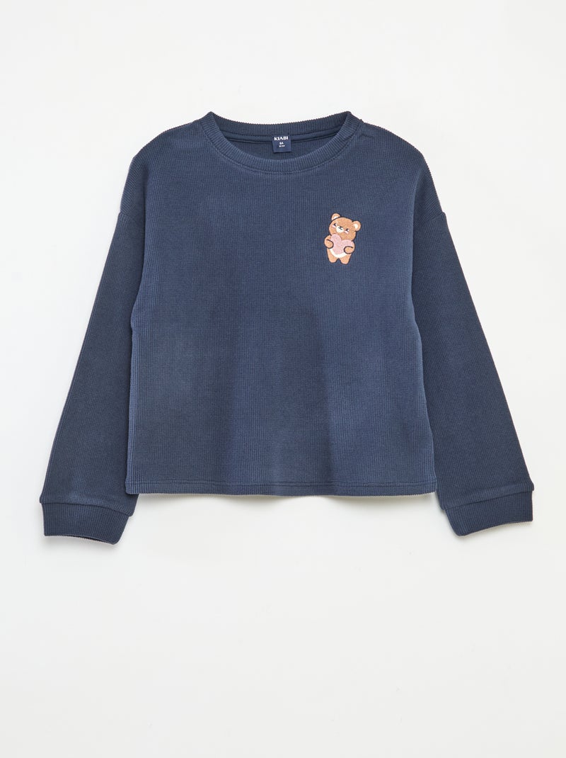 Ensemble de pyjama jersey uni Bleu - Kiabi