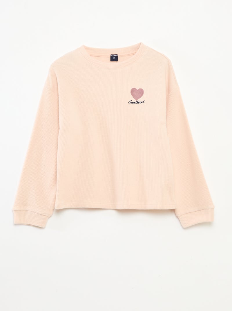 Ensemble de pyjama jersey uni Rose - Kiabi