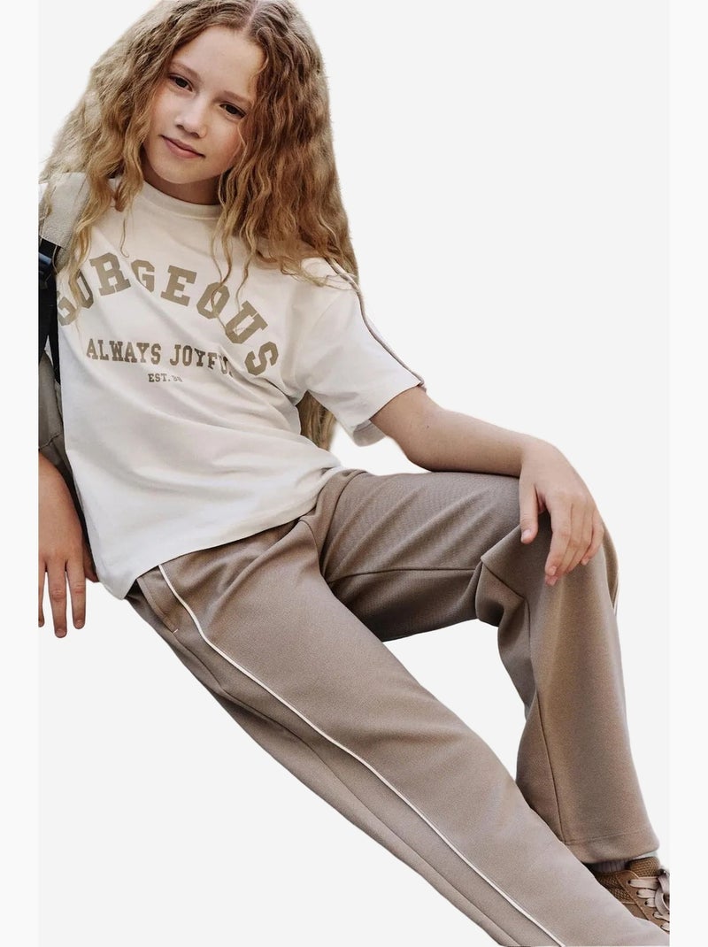 Ensemble de pyjama jeunesse en mélange coton tommy Grège - Kiabi