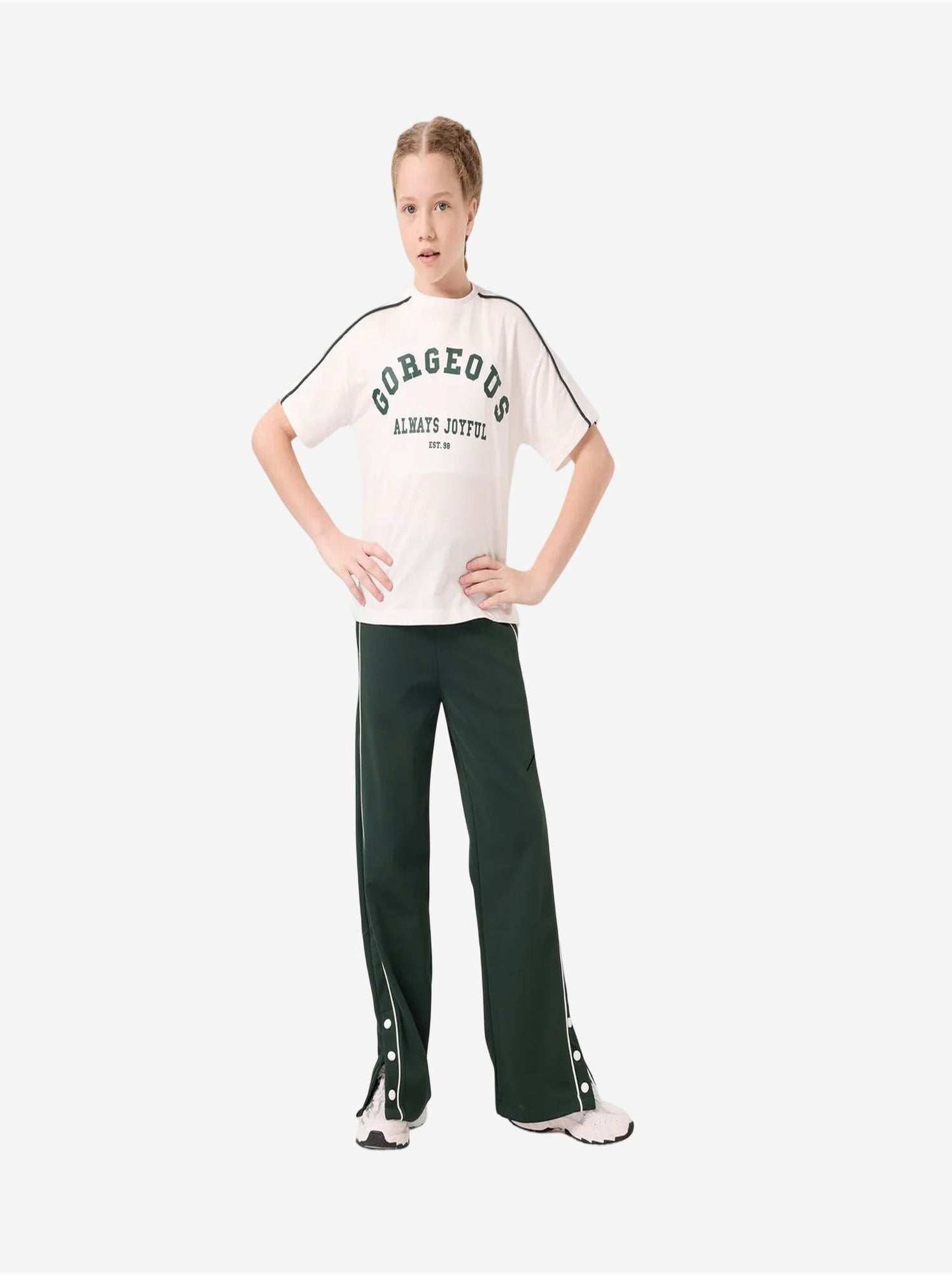 Ensemble de pyjama jeunesse en mélange coton tommy - Vert foncé
