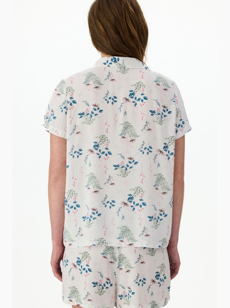 Ensemble de pyjama kırık petal mist fleuri à manches courtes, chemise et short penti Multicolore - Kiabi