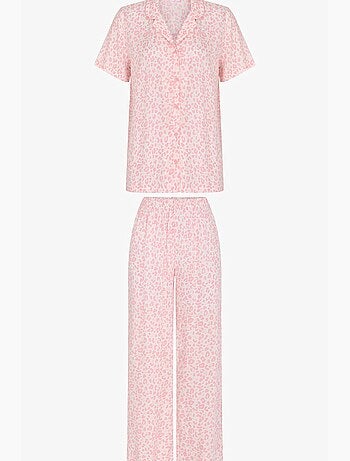 Ensemble de pyjama léopard, chemise à manches courtes et pantalon penti
