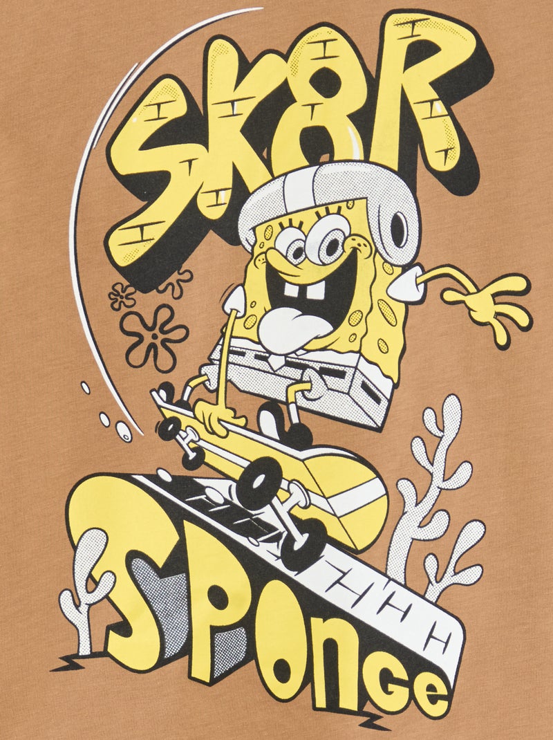 T-shirt Bob L'éponge Fruit Of The Loom - Gris, Garçon 9-10 Ans, Coton