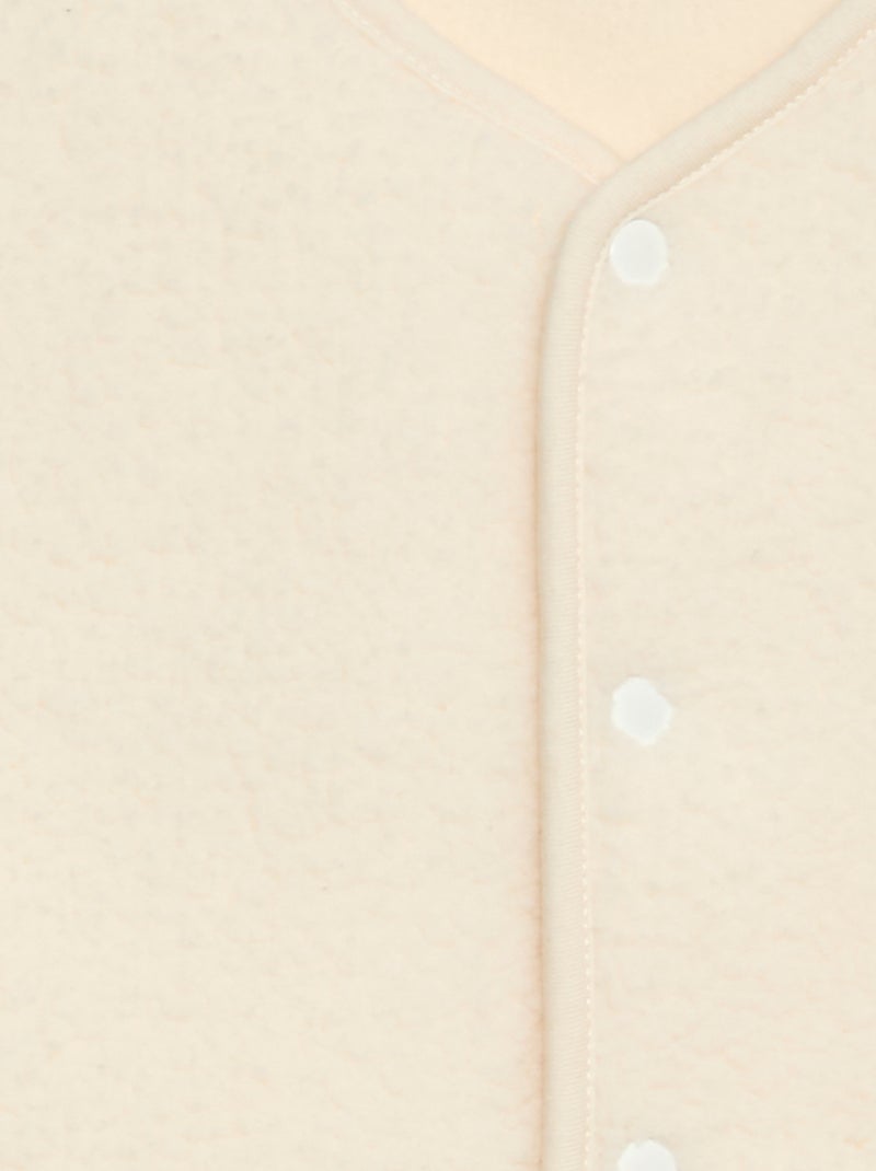 Ensemble de pyjama long en molleton + gilet sans manches effet moutonné - 3 pièces Blanc - Kiabi