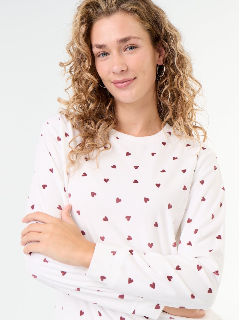 Ensemble de pyjama long en polaire - 2 pièces Blanc - Kiabi