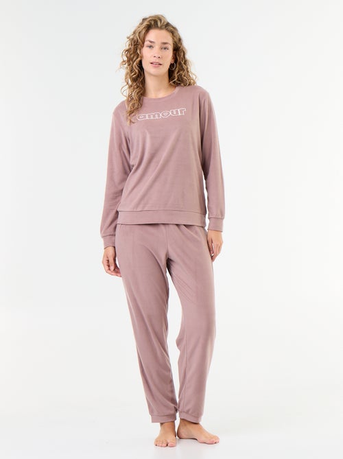 Ensemble de pyjama long en polaire - 2 pièces - Kiabi