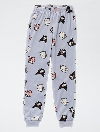 Ensemble de pyjama long en polaire 'Kuromi' 'Hello Kitty' - 2 pièces