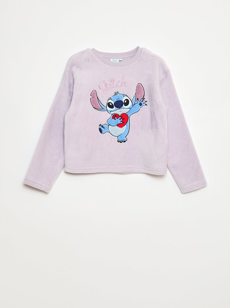 Ensemble de pyjama long en polaire 'Stitch' 'Disney' - 2 pièces Violet - Kiabi