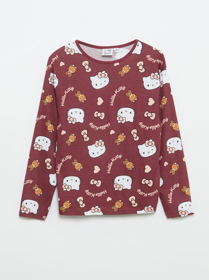 Ensemble de pyjama long 'Hello Kitty' - 2 pièces Rouge - Kiabi
