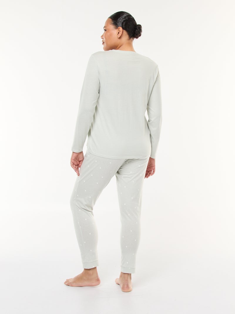 Ensemble de pyjama long imprimé - 2 pièces Vert - Kiabi