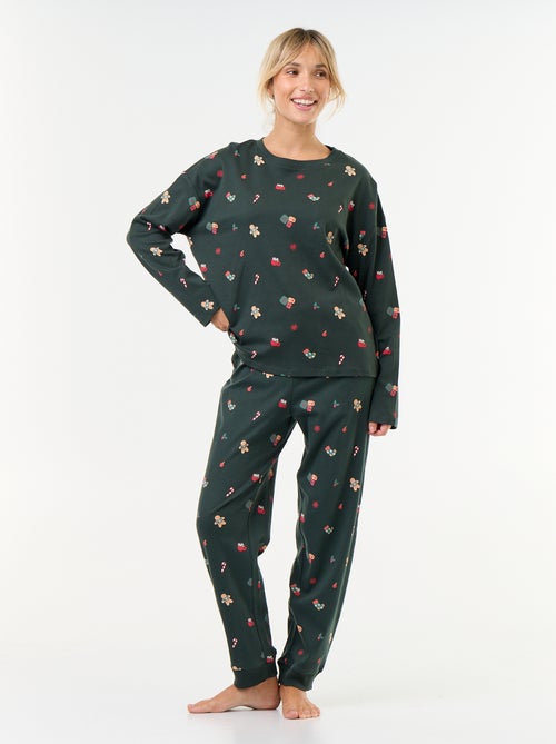 Ensemble de pyjama long 'Noël' - 2 pièces - Kiabi Ensemble de pyjama long 'Noël' - 2 pièces - Kiabi