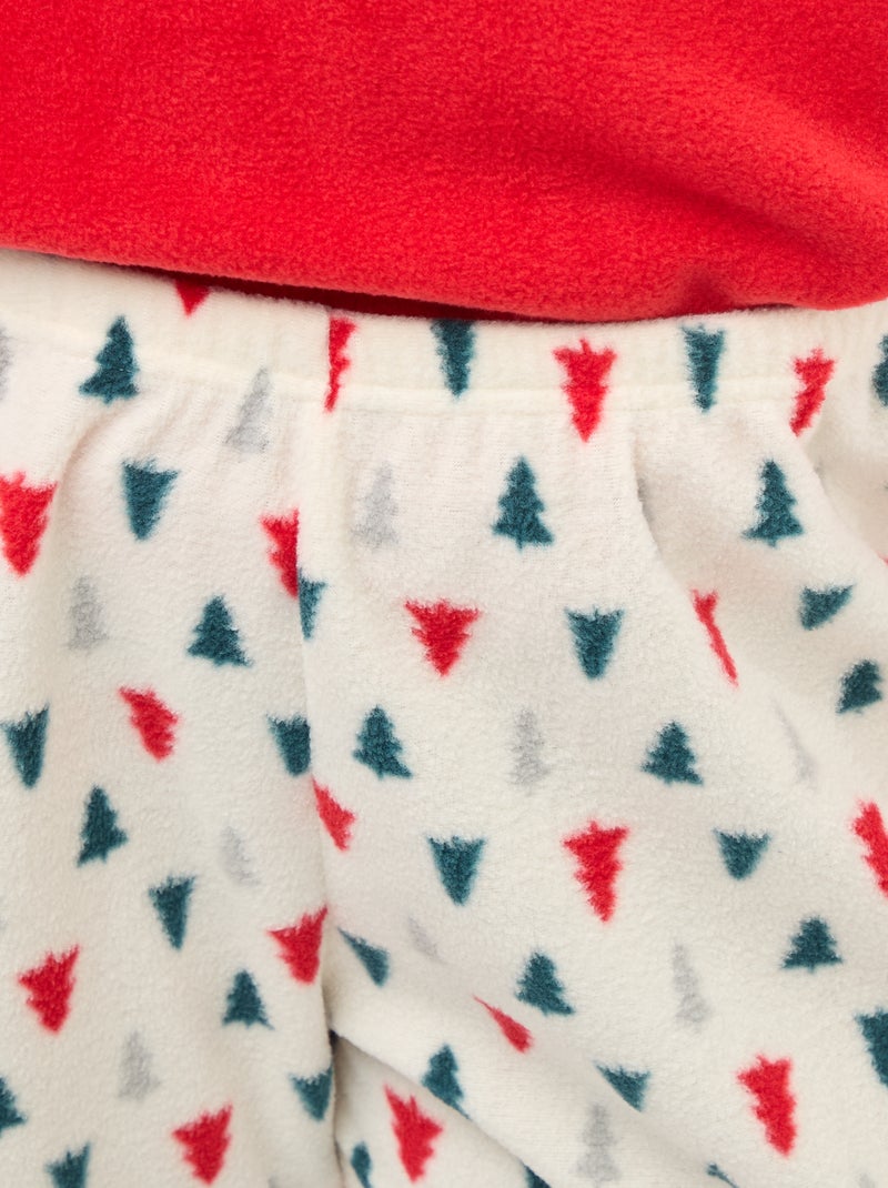 Ensemble de pyjama long Noël en polaire - 2 pièces Rouge - Kiabi