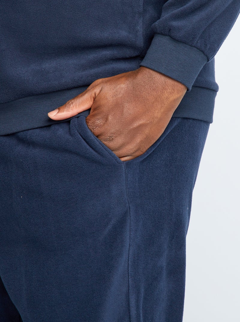 Pyjama Long Adigaber Homme Hiver - Ensemble Chaud à Boutons Et Poche, Vêtement D'Intérieur Confortable