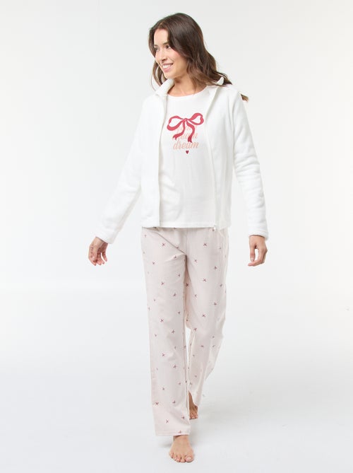 Ensemble de pyjama long + sweat zippé en polaire - 3 pièces - Kiabi