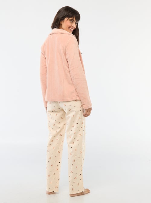 Ensemble de pyjama long + sweat zippé en polaire - 3 pièces - Kiabi