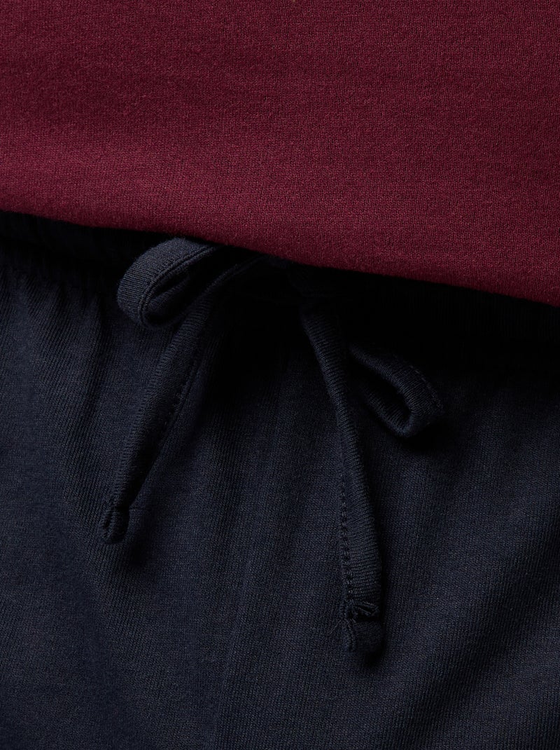 Ensemble de pyjama long t-shirt + pantalon - 2 pièces Rouge - Kiabi