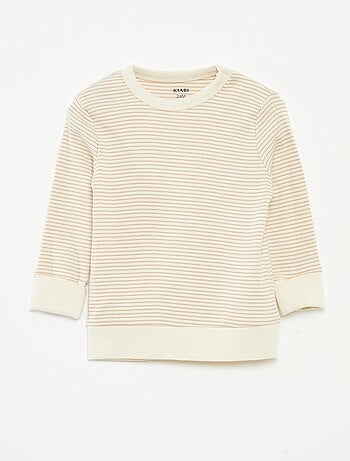 Ensemble de pyjama long t-shirt + pantalon à rayures - 2 pièces