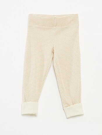 Ensemble de pyjama long t-shirt + pantalon à rayures - 2 pièces