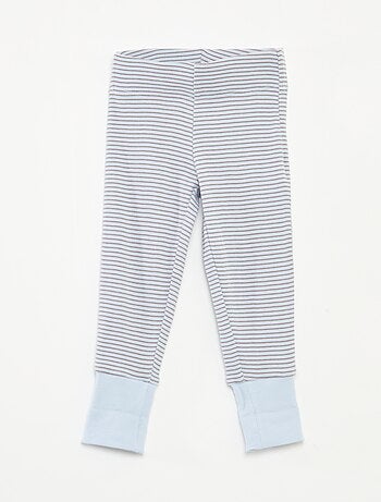 Ensemble de pyjama long t-shirt + pantalon à rayures - 2 pièces