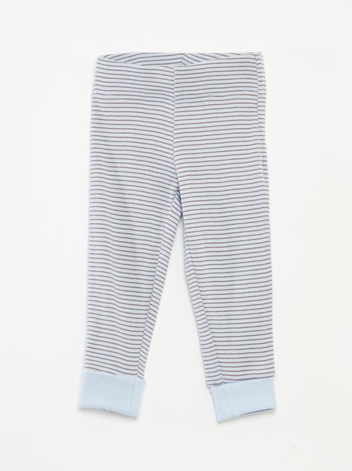 Ensemble de pyjama long t-shirt + pantalon à rayures - 2 pièces - Kiabi Ensemble de pyjama long t-shirt + pantalon à rayures - 2 pièces - Kiabi