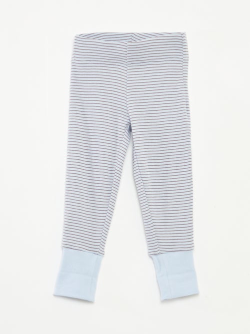 Ensemble de pyjama long t-shirt + pantalon à rayures - 2 pièces - Kiabi Ensemble de pyjama long t-shirt + pantalon à rayures - 2 pièces - Kiabi