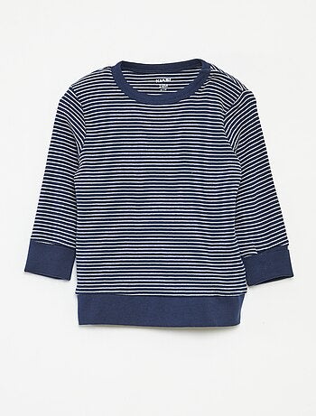 Ensemble de pyjama long t-shirt + pantalon à rayures - 2 pièces