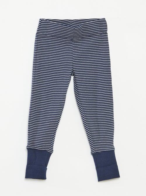 Ensemble de pyjama long t-shirt + pantalon à rayures - 2 pièces - Kiabi Ensemble de pyjama long t-shirt + pantalon à rayures - 2 pièces - Kiabi