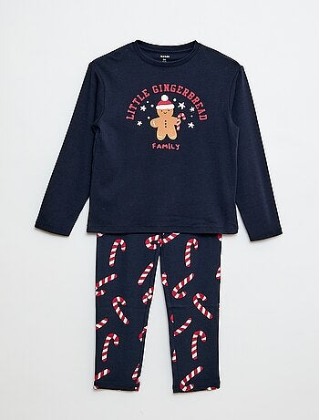 Ensemble de pyjama long t-shirt + pantalon 'Noël' - 2 pièces