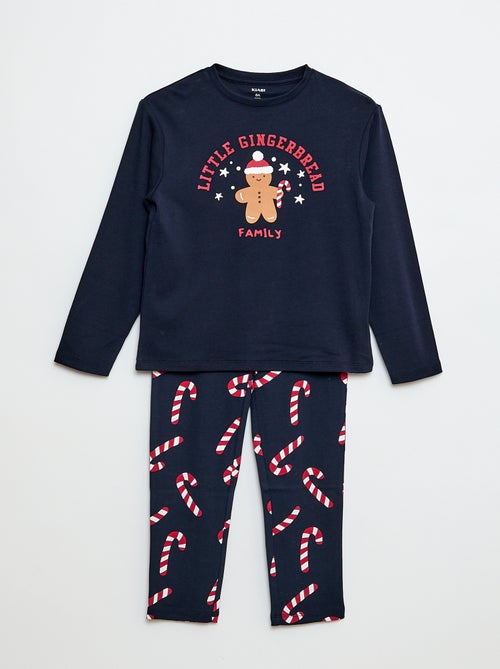 Ensemble de pyjama long t-shirt + pantalon 'Noël' - 2 pièces - Kiabi