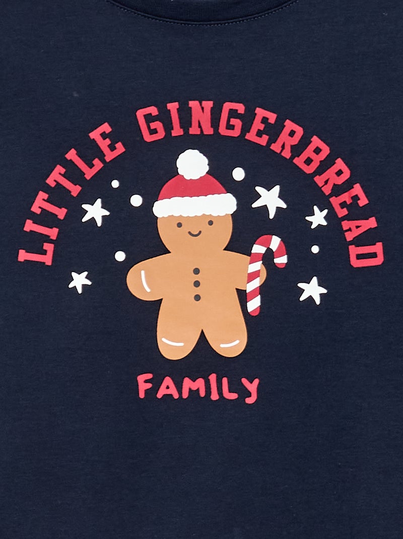 Ensemble de pyjama long t-shirt + pantalon 'Noël' - 2 pièces Bleu - Kiabi