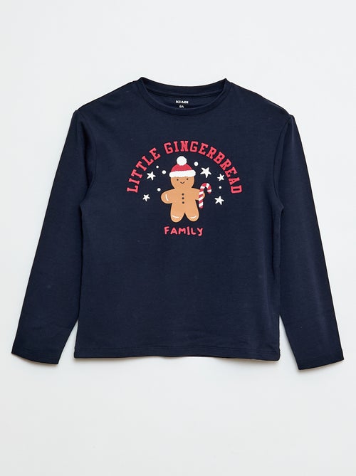 Ensemble de pyjama long t-shirt + pantalon 'Noël' - 2 pièces - Kiabi