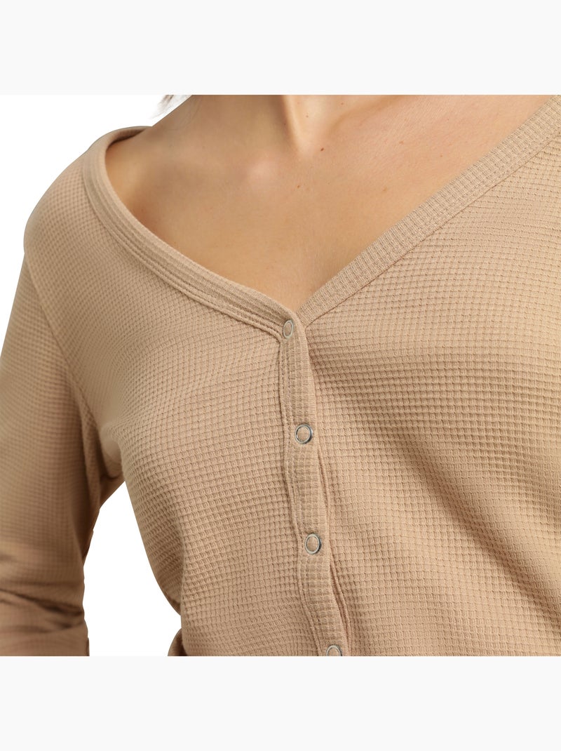 Ensemble de pyjama manches longues Cosy Time Beige foncé - Kiabi