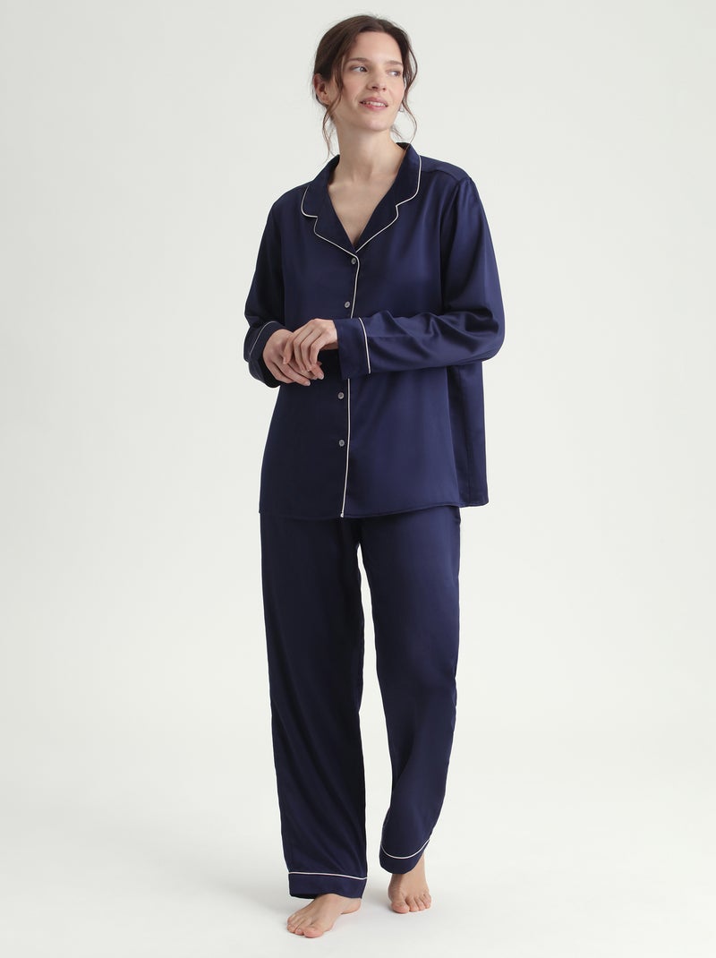 Ensemble de pyjama manches longues Don't Disturb Bleu marine - Kiabi