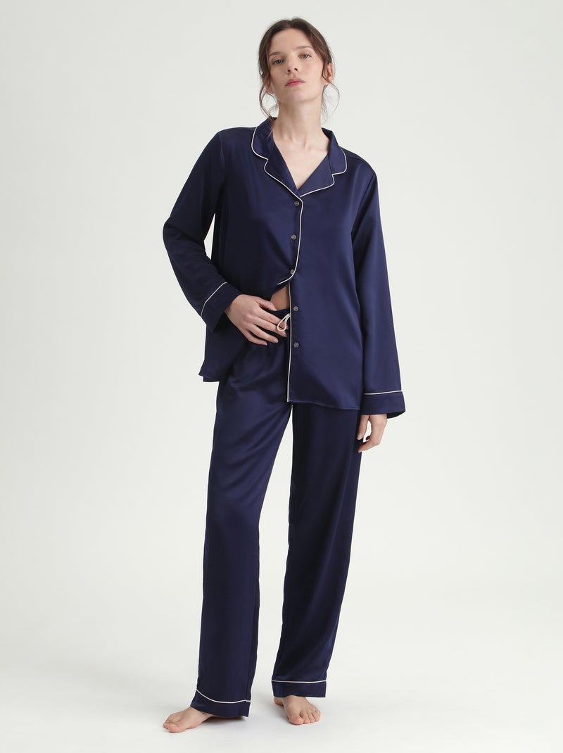 Ensemble de pyjama manches longues Don't Disturb Bleu marine - Kiabi