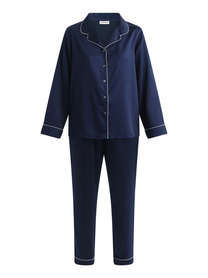 Ensemble de pyjama manches longues Don't Disturb Bleu marine - Kiabi
