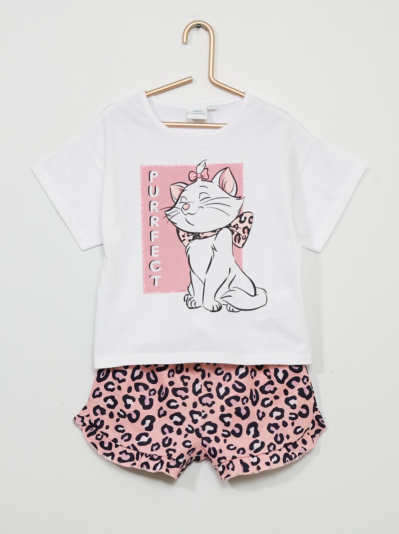 Ensemble de pyjama 'Marie' 'Les Aristochats' blanc/rose - Kiabi