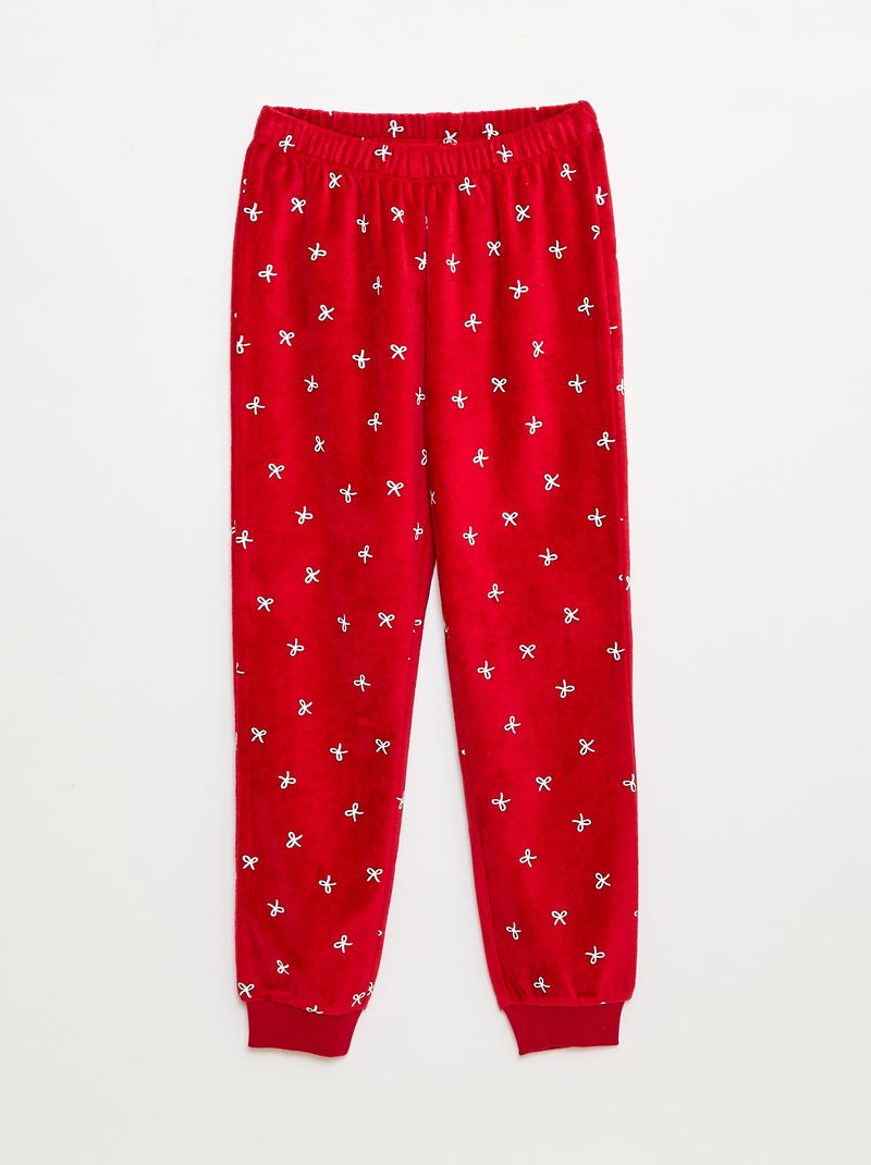 Ensemble de pyjama + masque Noël en velours Rouge - Kiabi