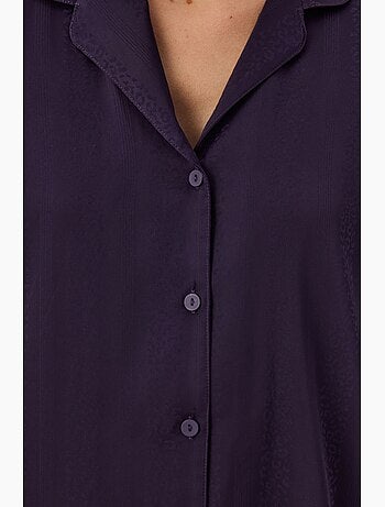 Ensemble de pyjama midnight en satin rayé, chemise et pantalon à manches longues penti