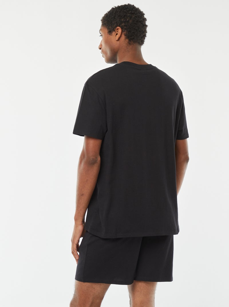 Ensemble de  pyjama 'nirvana' short + t-shirt - 2 pièces NOIR - Kiabi