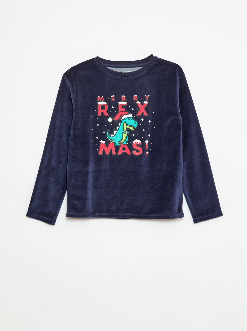 Ensemble de pyjama Noël avec bonnet Bleu - Kiabi