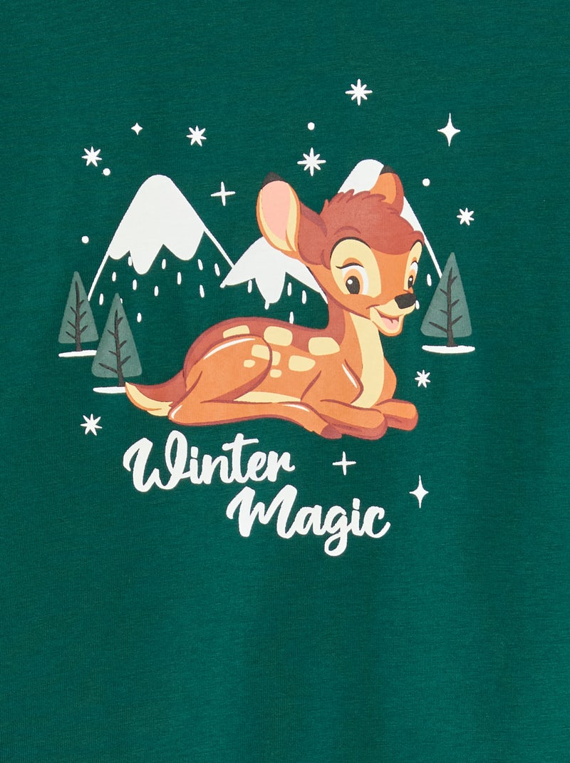 Ensemble de pyjama Noël 'Disney' 'Bambi' en jersey coton Vert - Kiabi