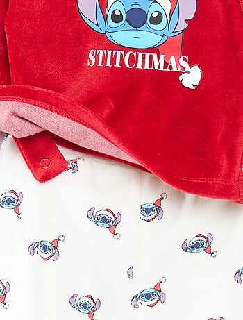 Ensemble de pyjama Noël imprimé 'Disney' 'Stitch' en coton