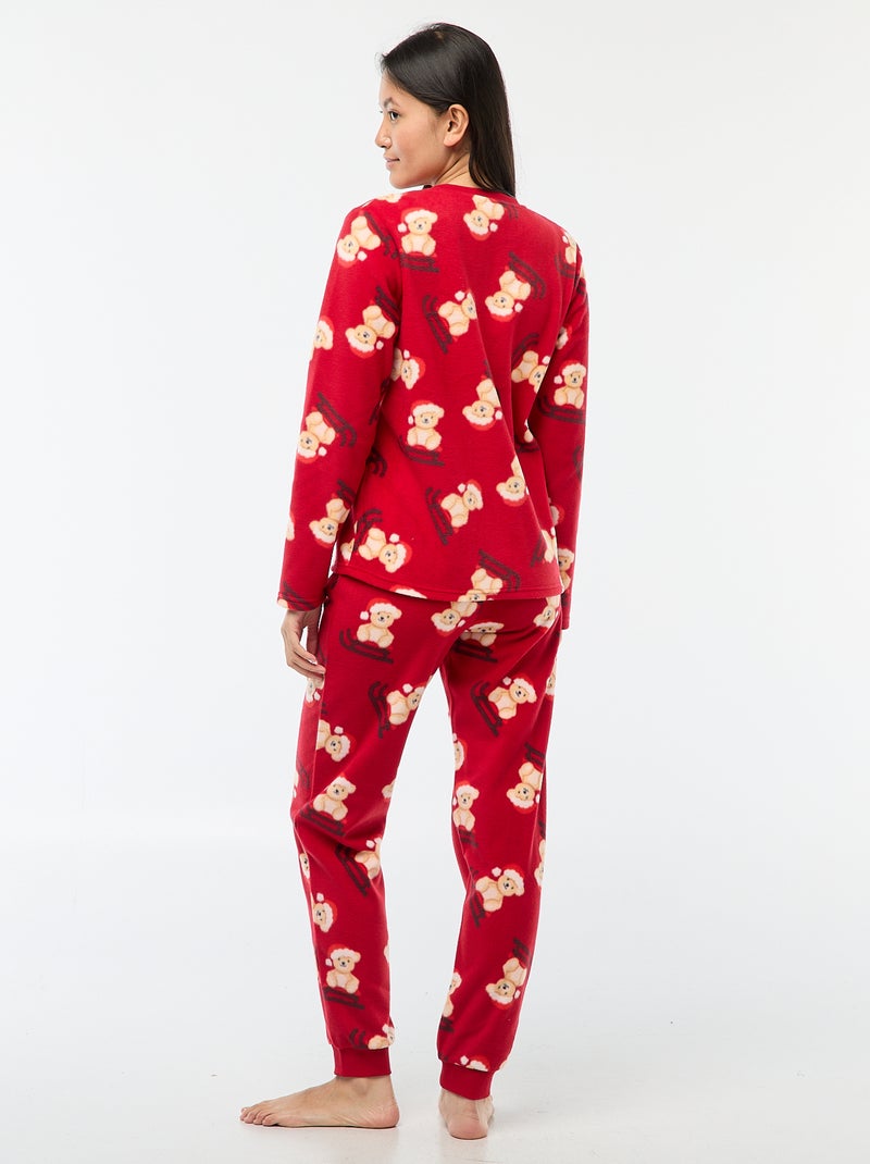 Ensemble de pyjama 'Noël' micropolaire Rouge - Kiabi