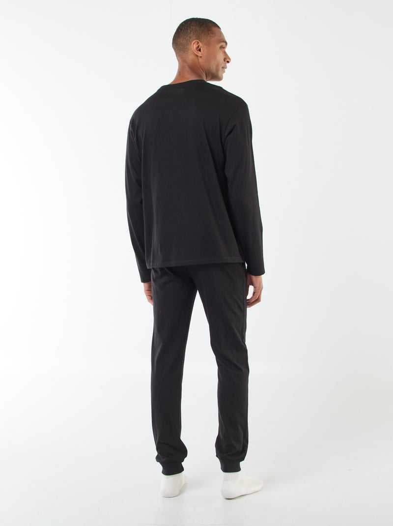 Ensemble de pyjama 'One piece' en coton Noir - Kiabi