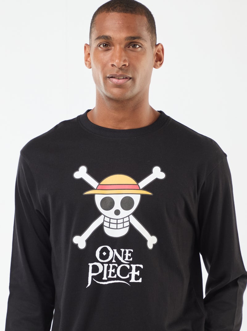 Ensemble de pyjama 'One piece' en coton Noir - Kiabi