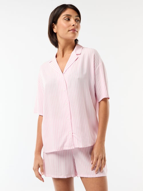 Ensemble de pyjama rayé haut + short - Kiabi