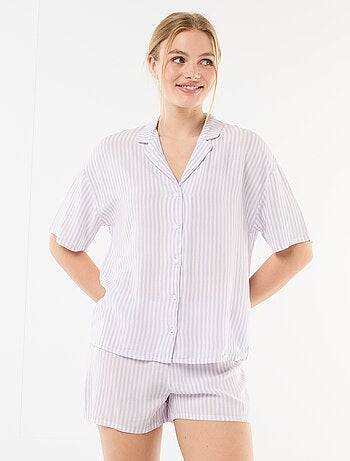 Ensemble de pyjama rayé haut + short